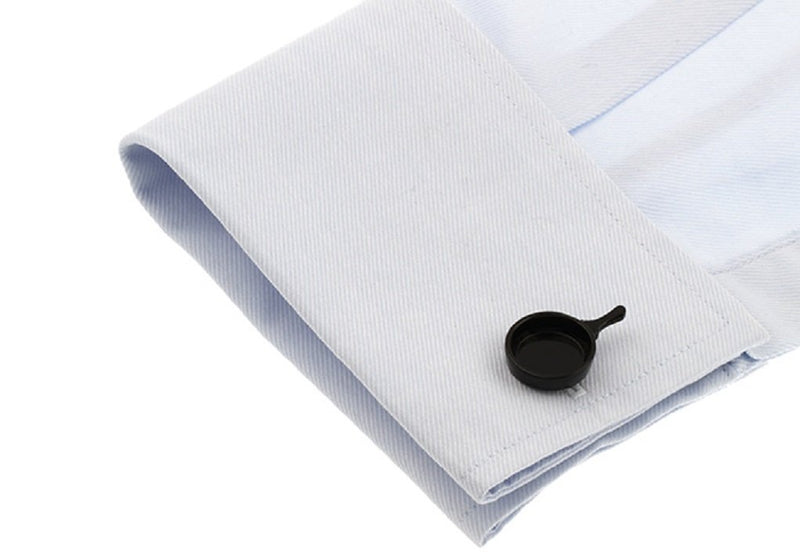 [Australia] - MRCUFF Cook Chef Cast Iron Pan Pair Cufflinks in a Presentation Gift Box & Polishing Cloth 