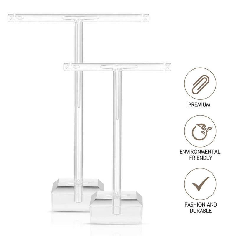 [Australia] - Cabilock 4Pcs Acrylic Earrings Stand Holder T-shape Ear Studs Display Rack Jewelry Tree Stand Organizer (Transparent) 