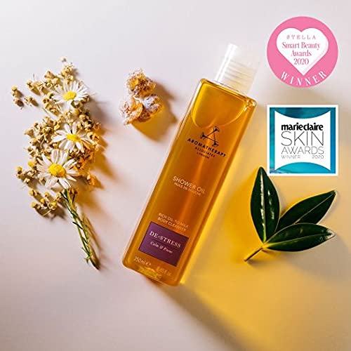 [Australia] - Aromatherapy Associates De-Stress Mind Shower Oil, 250ml - Calm and Focus with Our Comforting, Therapeutic Essential Oil Blend of Frankincense, Petit Grain and Wild Camomile. 