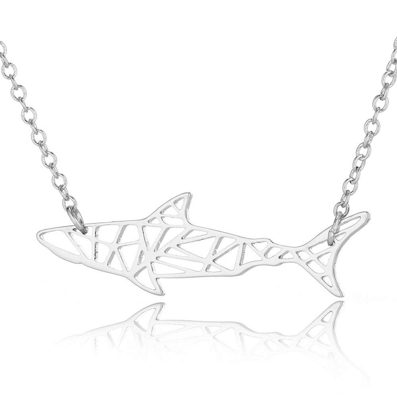 [Australia] - La Espoir Orugami Paper Shark Necklace Sea Animal Fish Pendant Necklace gold 