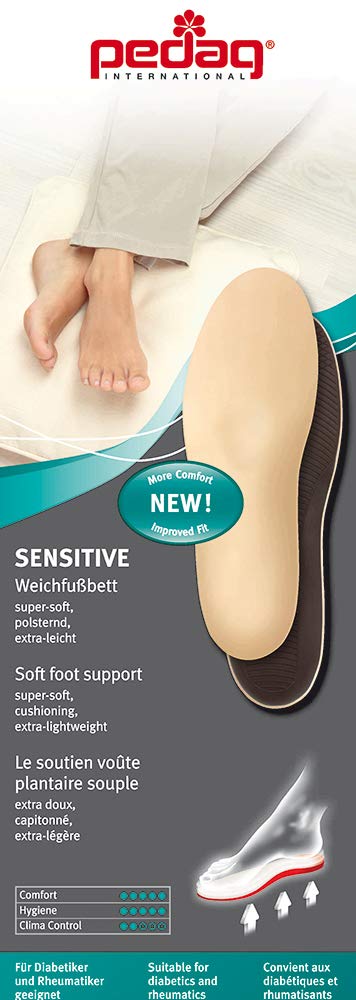 [Australia] - pedag Sensitive, German Made Insoles Specifically for Diabetic Neuropathy and Arthritic Feet Relief, Extra Soft and Lightweight, US Men 13 / EU 46 US M13 / EU 46 