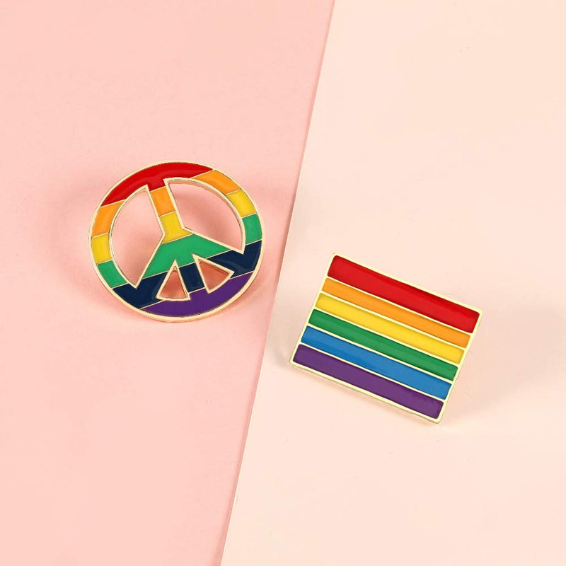 [Australia] - Tinsow Pride Gay Rainbow Flag Lapel Pins Enamel LGBT Lapel Pins Rainbow Brooch Decoration for Clothes and Bags (6) 6 