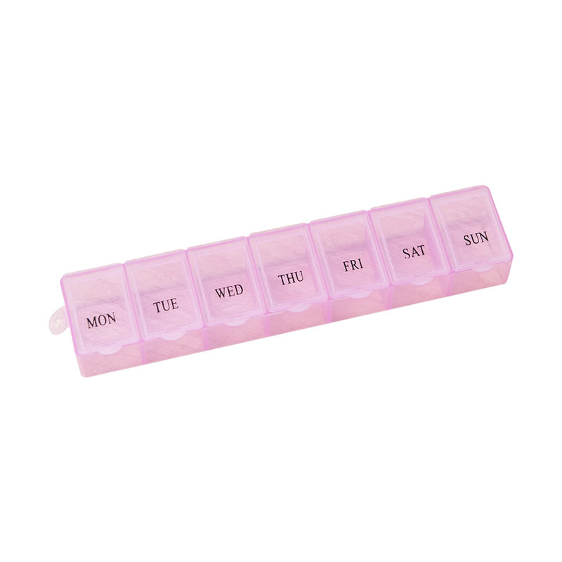 [Australia] - Pill Box Organiser 7 Day One Time a Day Pill Dispenser Storage Case for Medication, Supplements, Vitamins and Cod Liver Oil Pink 