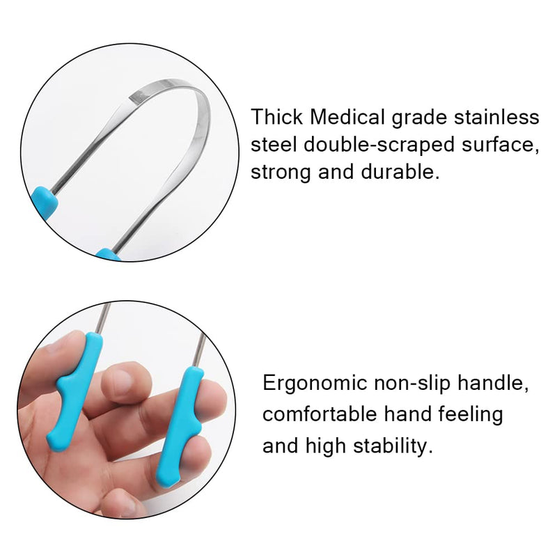 [Australia] - Tongue Scraper Stainless Steel,Tongue Cleaner with Storage Box Fights Bad Breath for Oral Care 