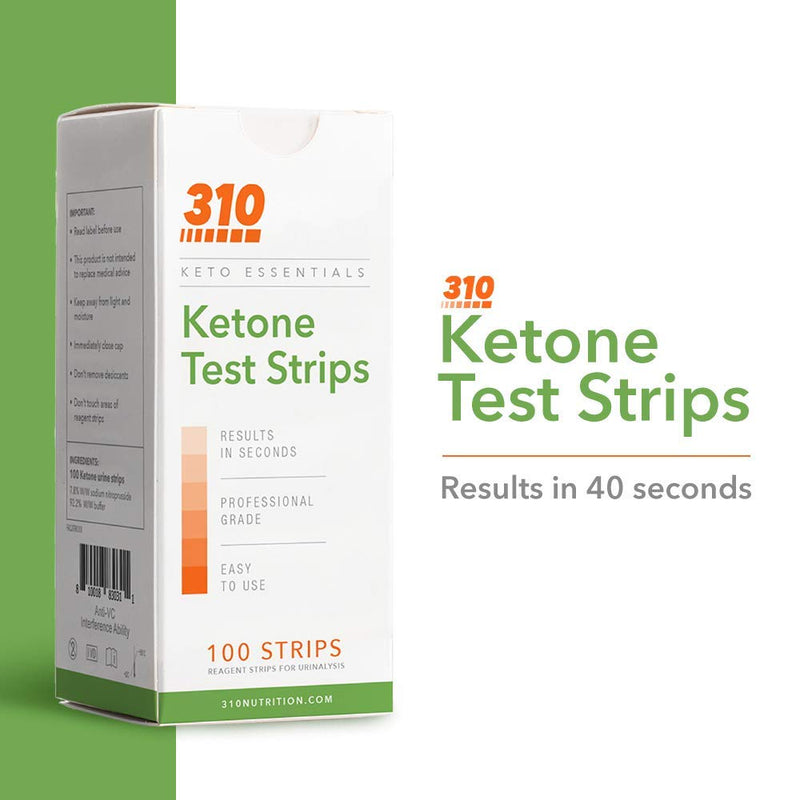 [Australia] - Ketone Testing Strips by 310 Nutrition (100 Strips) - Test Ketosis Levels During Low Carb Keto Diet - Accurate Urine Test for Ketogenic Measurement 