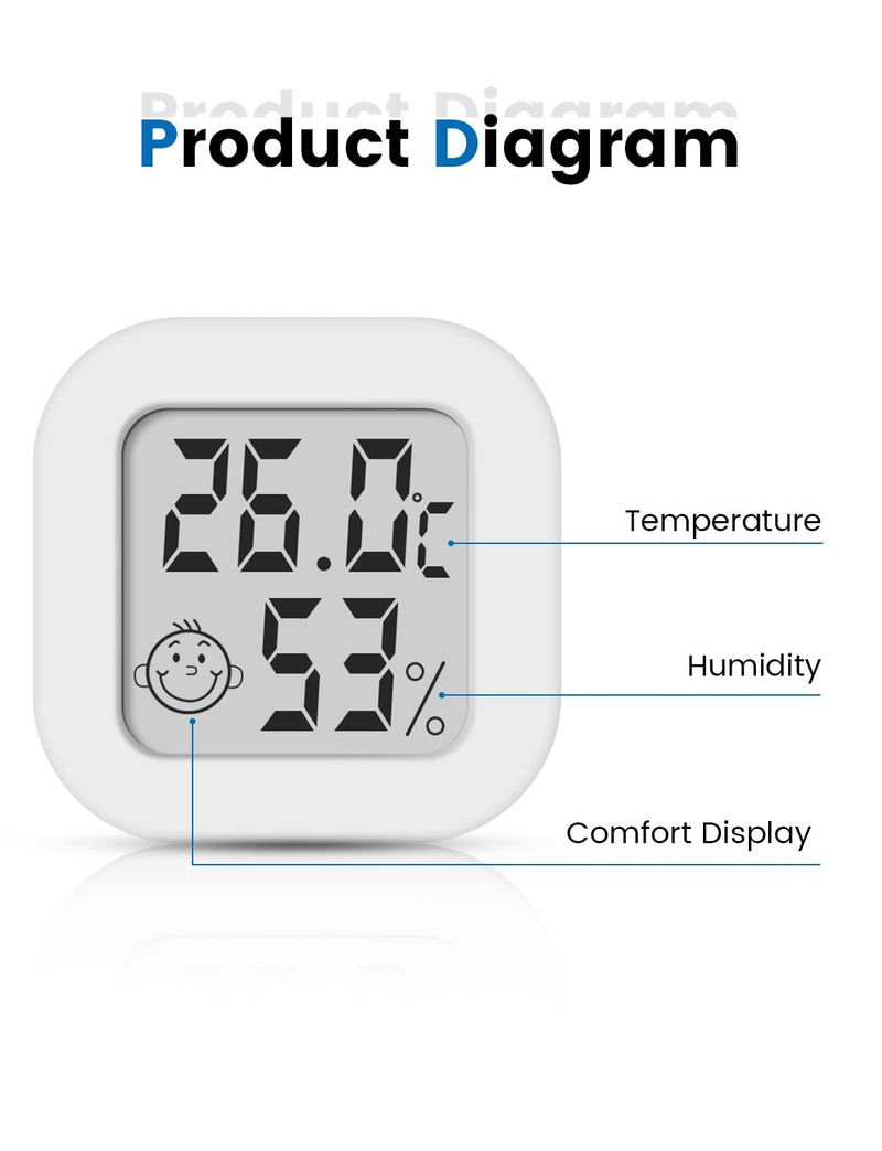 [Australia] - Digital Hygrometer Indoor Thermometer Room Thermometer and Humidity Gauge with Temperature Humidity Monitor for Greenhouse, Garden, Cellar 