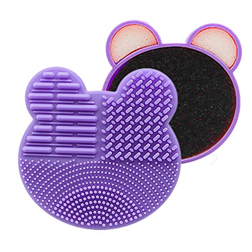 [Australia] - 2-Pack Color Removal Sponge, 2 in 1 Dry Makeup Brush Quick Cleaner Sponge - Brush Cleaning Pad Mat - Portable for Travel (Purple+Mint Green) Purple+Mint Green 