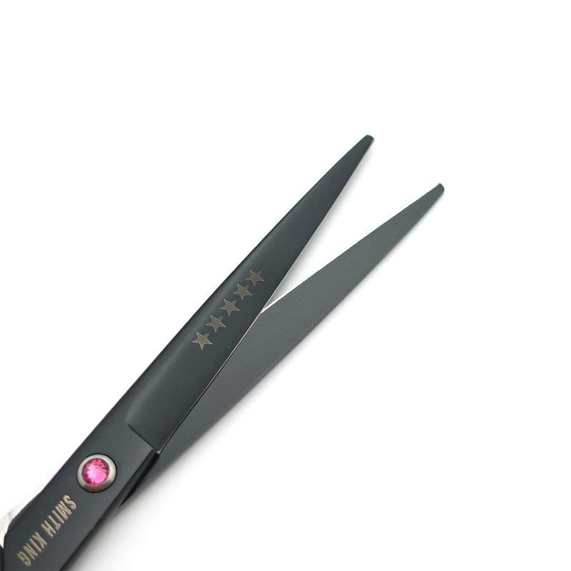 [Australia] - 7.0 inch hair scissors set Hair cutting scissors & thinning scissors with razor combs in 1 set (Black) 