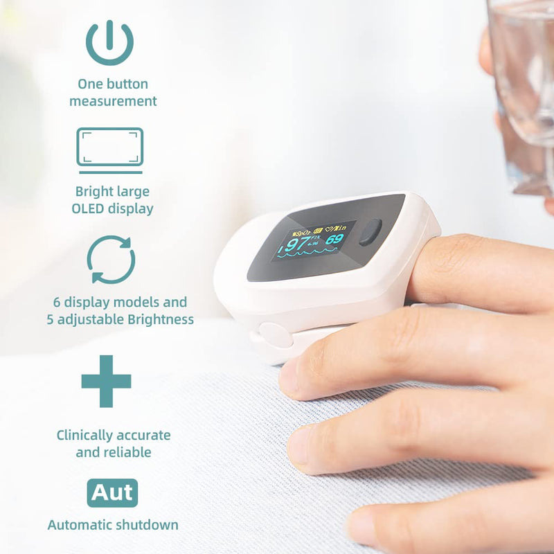 [Australia] - BLT M70B Oxygen Monitor Finger Adults, Fingertip Pulse Oximeter CE Mark Approved, Meet UK Standard, SpO2 Blood Oxygen Saturation Sats Monitor with Heart Rate and Perfusion Index (Includes Batteries) 