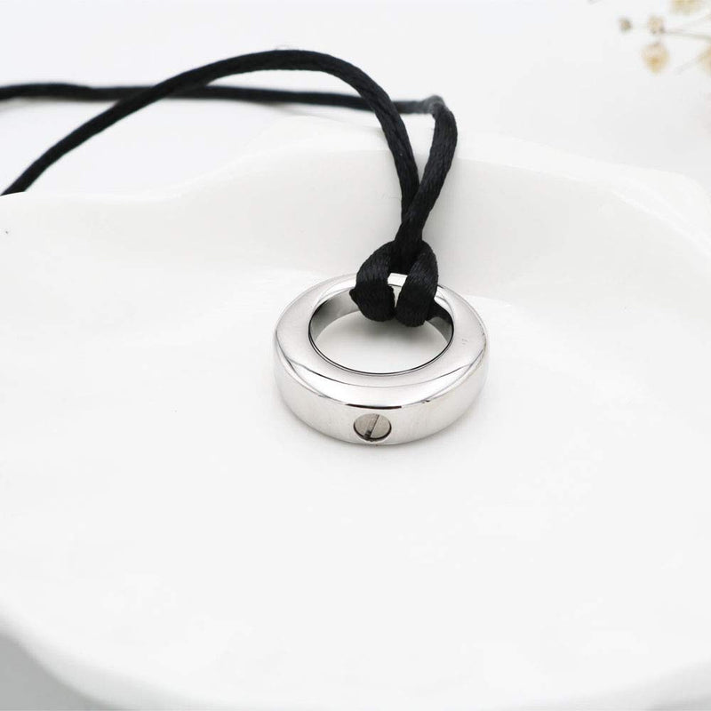 [Australia] - Circle of Life Cremation Jewelry for Ashes Stainless Steel Pendant Urn Necklace Keepsake Memorial Jewellery Silver 