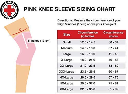 [Australia] - Doctor Developed Ladies Pink Knee Brace / Knee Compression Sleeve / Knee Support for Women & Doctor Written Handbook -Guaranteed relief for Arthritis, Tendonitis, Injury support, & Running (4X-Large) 4X-Large 