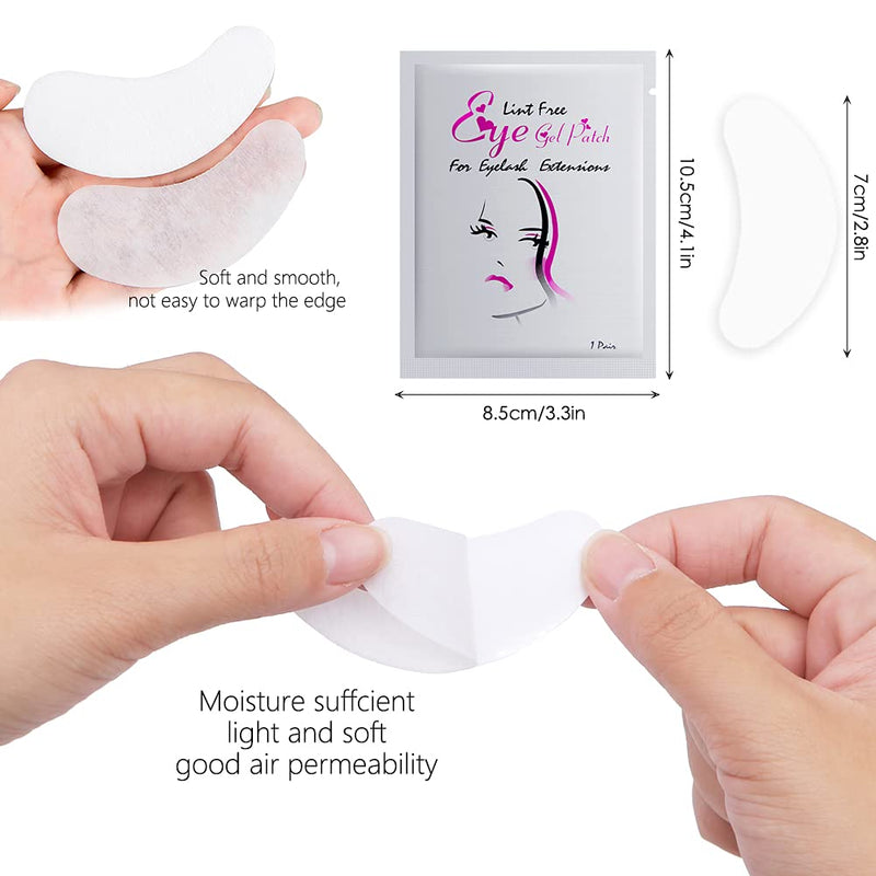 [Australia] - Eye Gel Pads, Lint Free Eyelash Patches, 100 Pairs Under Eye Gel Pads for Pro Salon and Individual Eyelash Extension 