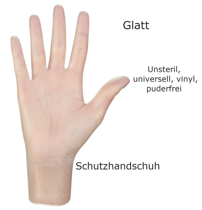 [Australia] - Mercator Disposable Vinyl Gloves, Powder-, Powdered Protective Gloves, Transparent, Tear-Resistant, Pack of 100 