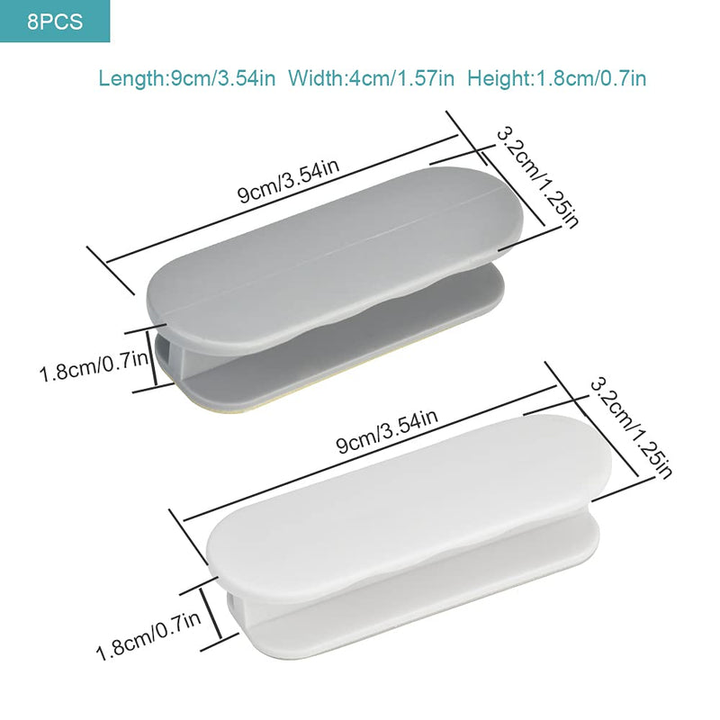 [Australia] - LYTIVAGEN 8 PCS Auxiliary Cupboard Handles Instant Self-Adhesive Cabinet Handle Drawer Handle Helper for Door Window Drawer Cupboard Cabinet Refrigerator (Gray/White) 