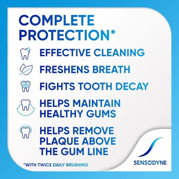 [Australia] - Sensodyne Complete Protection & Advanced Whitening Toothpaste For Sensitive Teeth, Eliminates Bad Breath, 75ml 