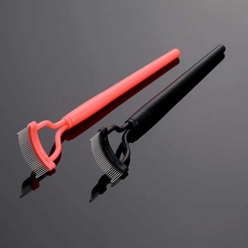 [Australia] - 2 Pcs Eyelash Comb 17IF Makeup Mascara Separator Metal Teeth eyelashes Definer with Comb Cover for Women Mascara applicator Brushes Tool 
