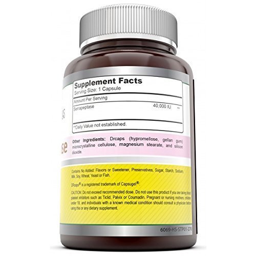 [Australia] - Amazing Nutrition Serrapeptase 40,000 IU 270 Capsules (Non-GMO, Gluten-Free) - Natural Anti-Inflammatory - Promotes Healthy Sinuses - Supports Cardiovascular Immune and Arterial Health 