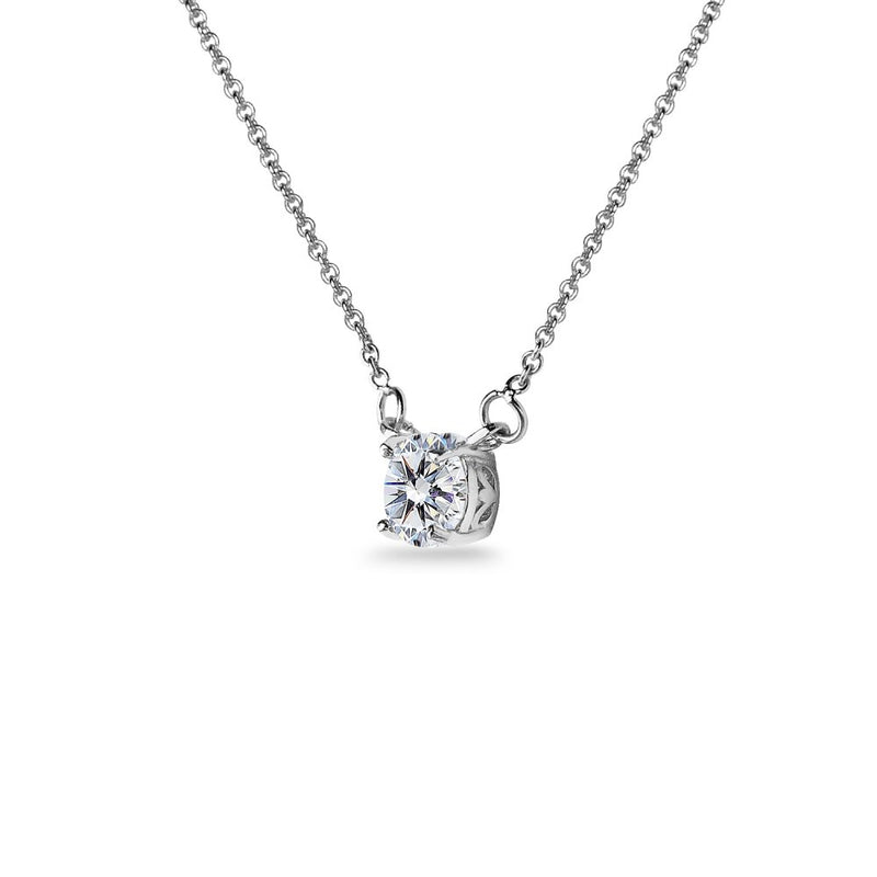 [Australia] - GemStar USA Sterling Silver 6mm Solitaire Choker Necklace Made with Swarovski Zirconia sterling-silver 