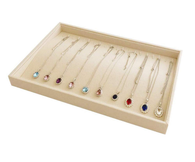 [Australia] - Stackable Jewelry Display Tray Necklace Bracelet Watch Premium Grad Beige Velvet Home Store Shows Gallery Trade (Bracelets-Watches) Bracelets-Watches 