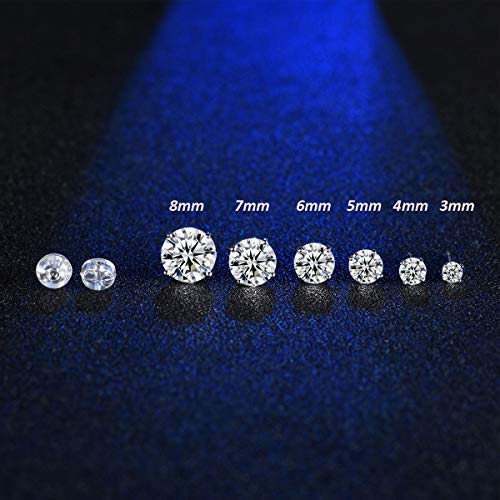 [Australia] - Sterling Silver Stud Earrings for Women Girls Men, 4 Pairs Hypoallergenic Cubic Zirconia CZ Studs Small Round Simulated Diamond Earrings Cartilage Tragus Helix Earrings Set(2mm 3mm 4mm 5mm) 2/3/4/5mm 