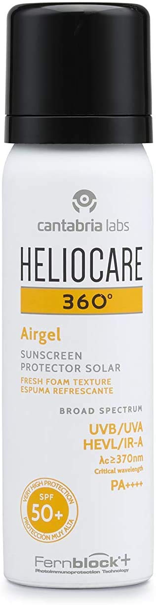[Australia] - Heliocare 360 Airgel SPF50+ 60ml | Mousse Sunscreen for Face & Neck | UVA UVB Visible Light Infrared-A Anti-Ageing Sun Protection | Suits All Skin Types | Matte Finish | Supercharged with Antioxidants 