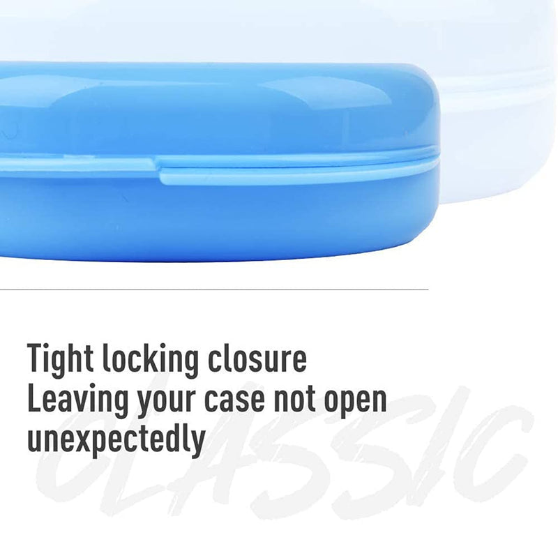 [Australia] - Hsthe Sea 2 pcs Retainer Case with Vent Holes Retainer Container Partial Denture Box,for Denture, Retainer,Mouth Guard,Brace, Teeth Mouth Tray, Blue+White 