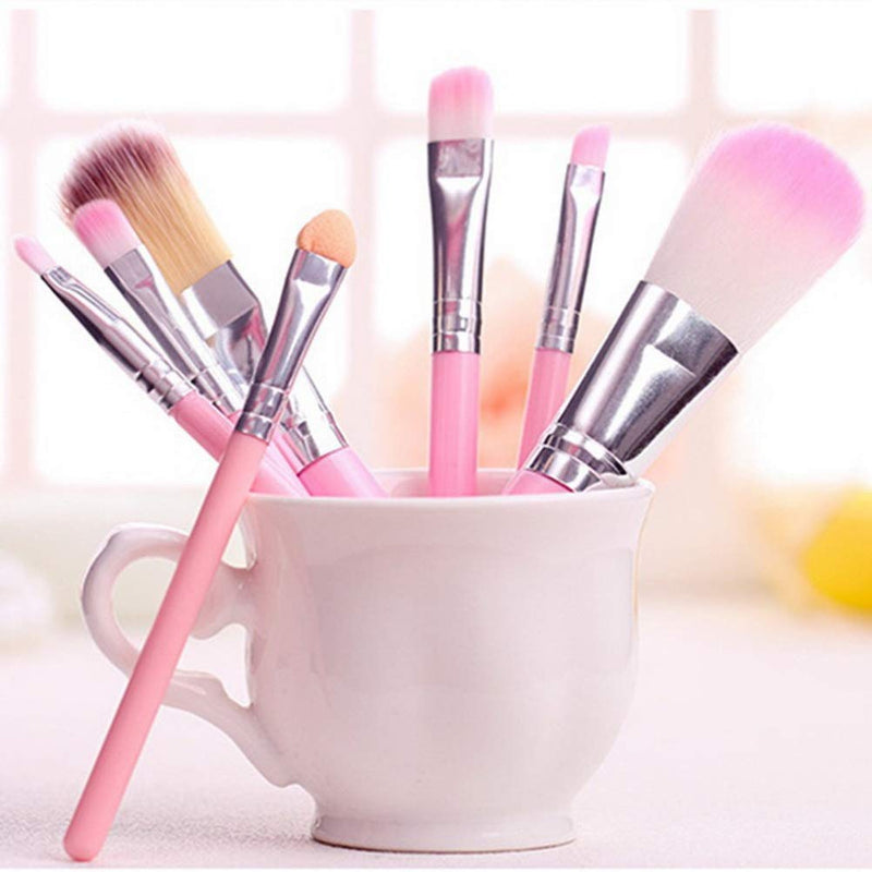 [Australia] - Children Makeup Brushes, 7Pcs Makeup Brush Set Foundation Eyebrow Eyeliner Brush Cosmetic Concealer Brushes for Kids Girls, Women trave - Pink with case 