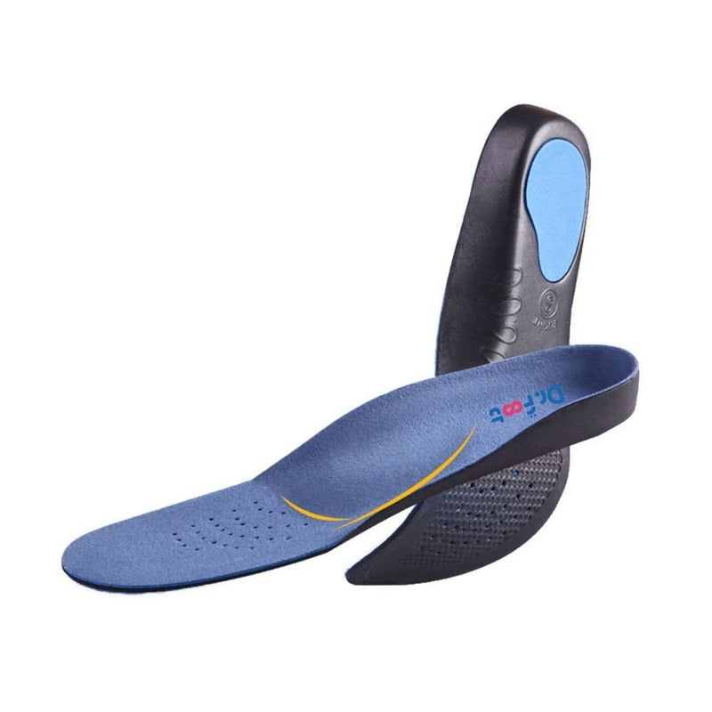 [Australia] - Dr.Foot Full Orthotics Shoe Insoles - Arch Support Inserts Correct Flat Feet, Over-Pronation, Fallen Arch (S - W6.5-8 | M5.5-7) S - Women's 6.5-8 | Men's 5.5-7 Blue&black 