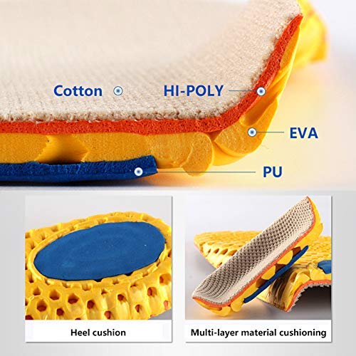 [Australia] - 3 Pairs Elastic Shock Absorbing Shoe Insoles Breathable Honeycomb Sneaker Inserts Sports Shoe Insole Replacement Insoles for Men and Women 3 Pairs UK3-6 