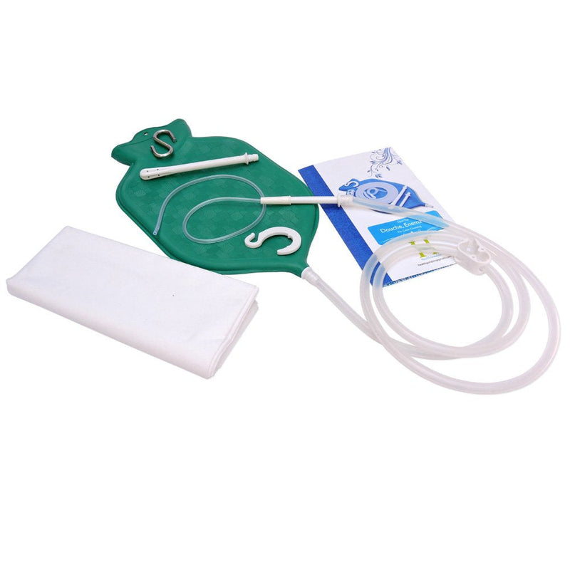 [Australia] - HealthGoodsIn - The Perfect Enema Bag Kit in Green Color for Colon Cleansing with Platinum Cured Silicone Hose (2 Quart, Open Top) 