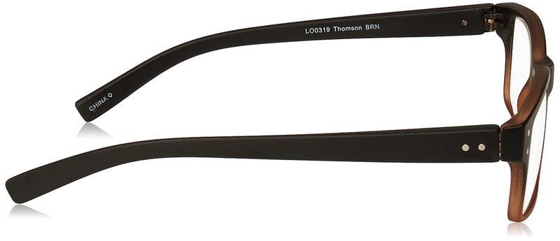 [Australia] - Foster Grant Men's Thomson Square Readers Brown/Transparent 1.5 x 