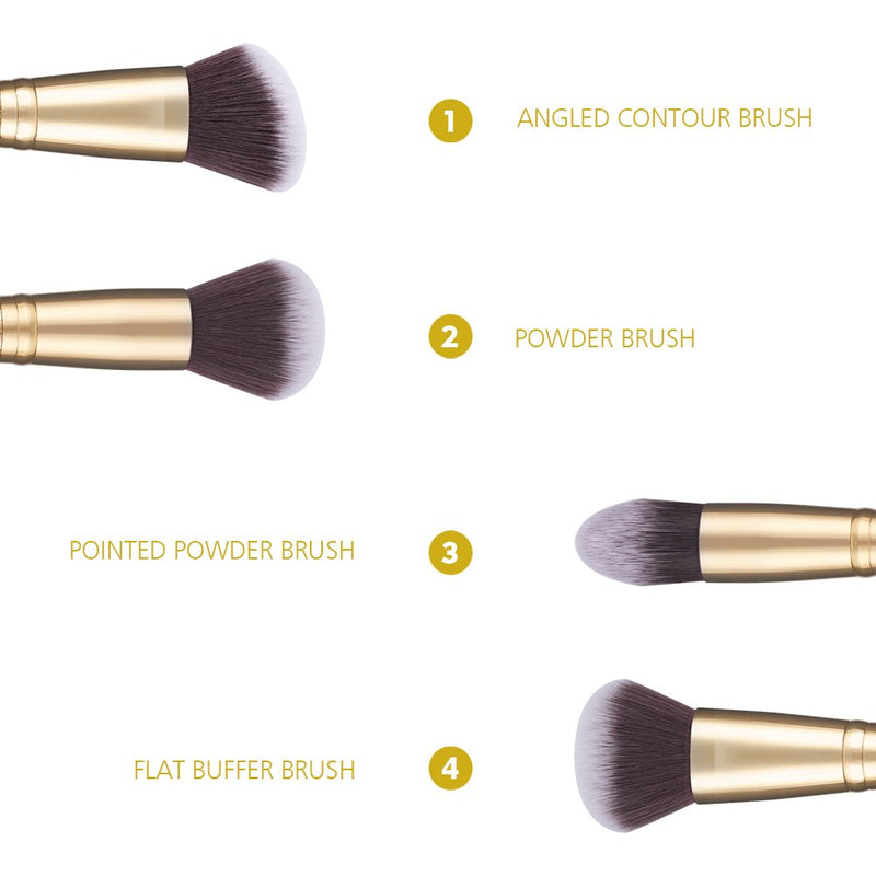 [Australia] - DUcare Makeup Brushes Duo End Foundation Powder Buffer and Contour Synthetic Cosmetic Tools 2Pcs Christmas Gift 