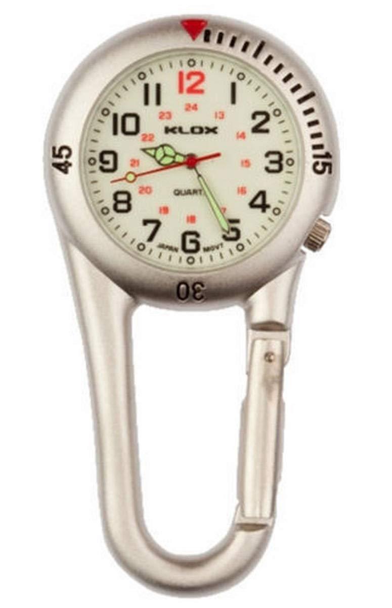 [Australia] - White Silver Clip on Carabiner FOB Watch with White Face Ideal for Doctors Nurses Paramedics Chefs 