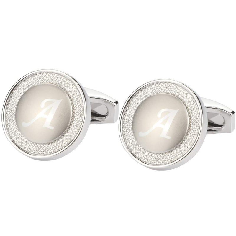 [Australia] - GWD Cufflinks for Men Shirt Premium Quality Personalized Initials Alphabet A-Z Gift Box Silver A 