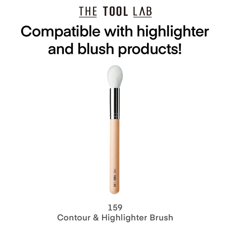 [Australia] - THE TOOL LAB 159 Contour & Highlight Brush - Contour Highlights Powder Cheek Makeup Brush Face Brush -Premium Quality Natural Hair Bristles Cosmetic 