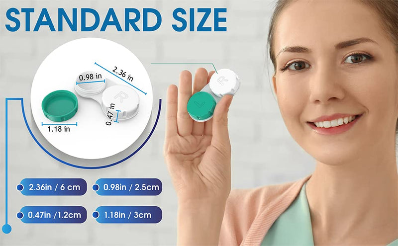 [Australia] - Contact Lens Cases 12 Pack. One Year Supply. Protect Your Eyes by Changing Your Contact Lens Case Monthly Green 