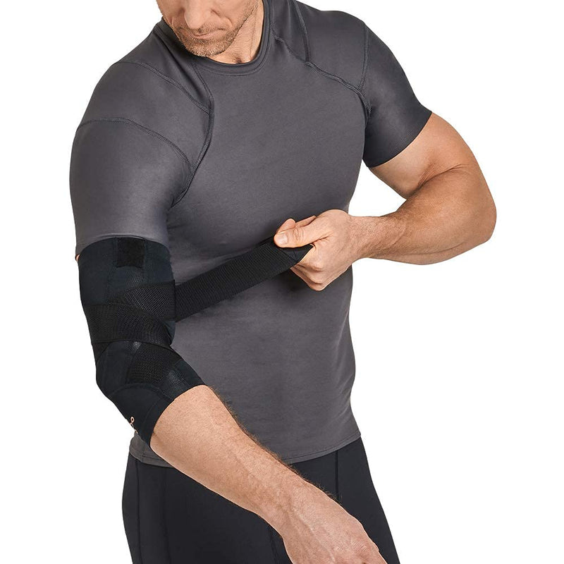 [Australia] - Tommie Copper Unisex Pro-Grade Adjustable Compression Elbow Sleeve - Black, Large 