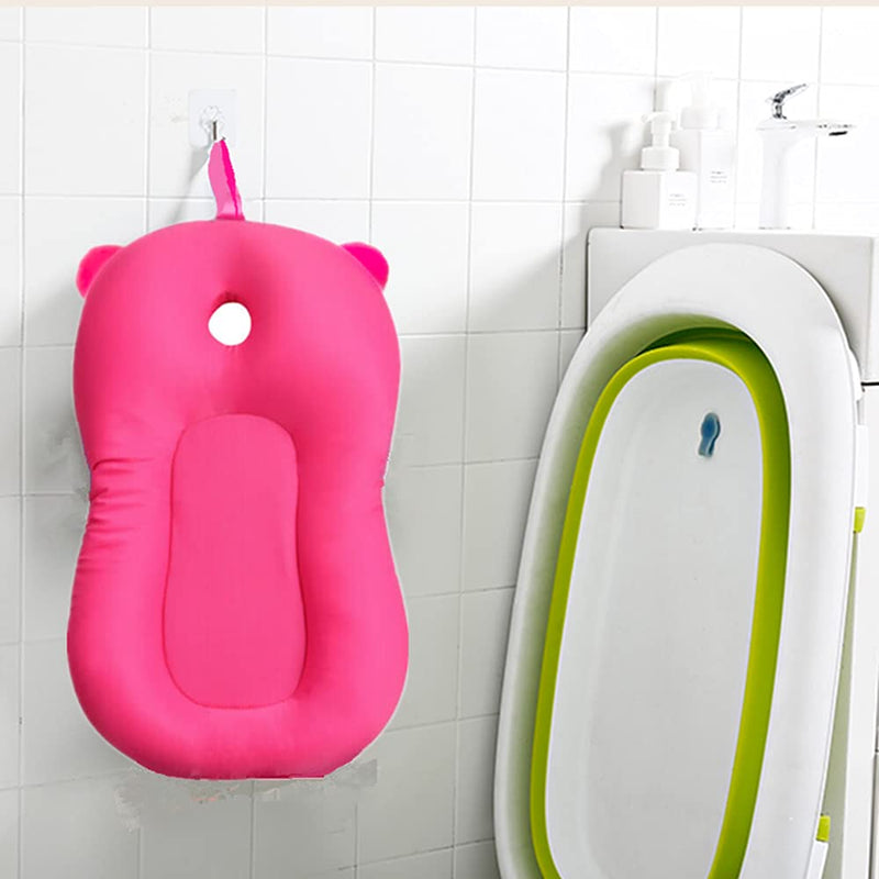 [Australia] - Baby Bath Pad, 4EVERHOPE Non-Slip Shower Bathtub Bath Mat for Newborn 0-12 Months (Pink) Pink 