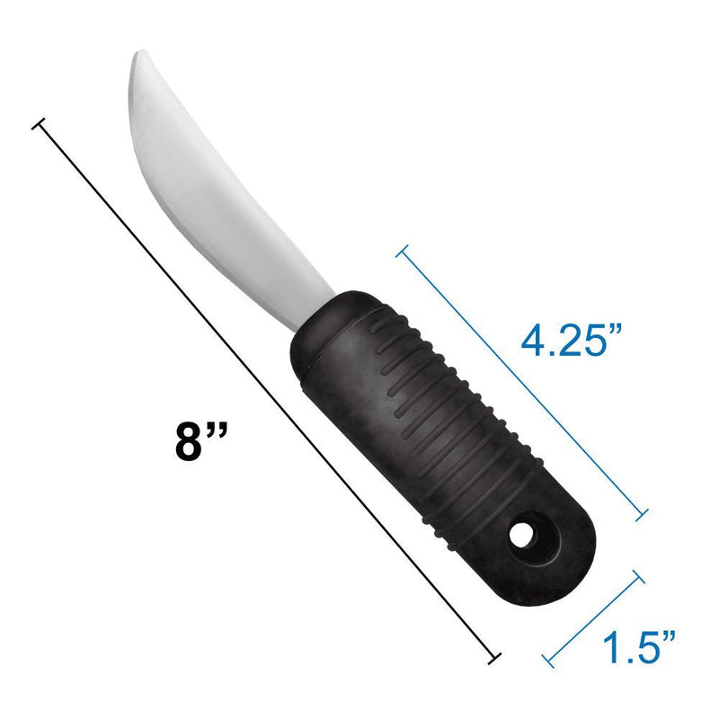 [Australia] - Rehabilitation Advantage Easy Grip Rocker Knife with Built-up Handle, Black 