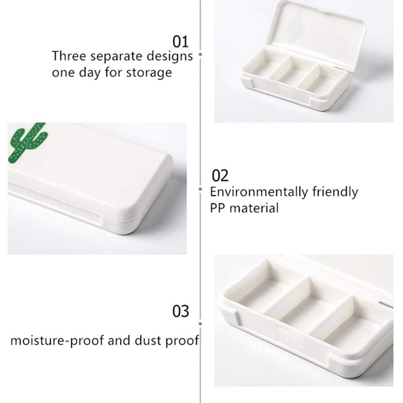 [Australia] - 4 Pcs Daily Pill Box Case Waterproof Medicine Organizer Vitamin Holder Mini Pill Medicine Container for Travel Use 