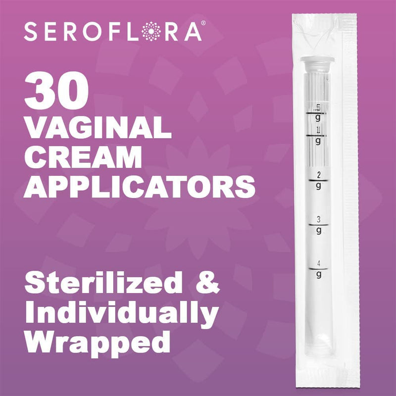[Australia] - Seroflora Disposable Vaginal Cream Applicators - Fits Premarin, Estrace, Preseed and Most OTC Gels, Lubricants, and Creams - Threaded End, Comfort Tip, and Dosage Markings (30 pack) 