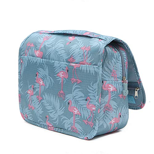 [Australia] - Abblex Unisex Hanging Travel Toiletry Bag, Makeup-Shower-Washroom Shaving Kit Organizer, Water proof Cosmetic Bag(Sky Blue-Flamingo) Sky Blue ( flamingo ) 