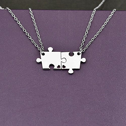 [Australia] - Charm.L Grace 4 Piece Best Friend Necklaces Keychains Friendship Pendant Charm Necklace Set Puzzle XL989 
