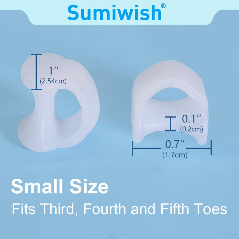 [Australia] - Sumiwish 10 Pack Little Toe Separators, Silicone Toe Spacers for Overlapping Toe, Curled Pinky Toe Correct and Protect 10 Pack-1 