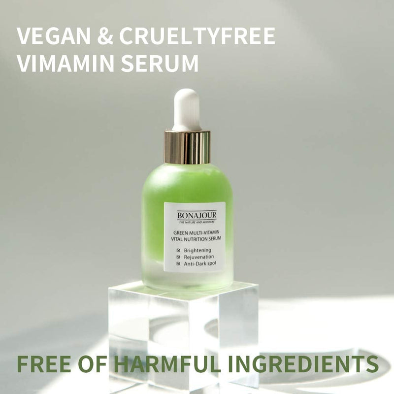 [Australia] - [BONAJOUR] Vegan Natural Green Multi Vitamin Serum for face - 72% Vitamin, Anti Aging & Brightening, Remove Dark Spot 1.18 fl.oz 