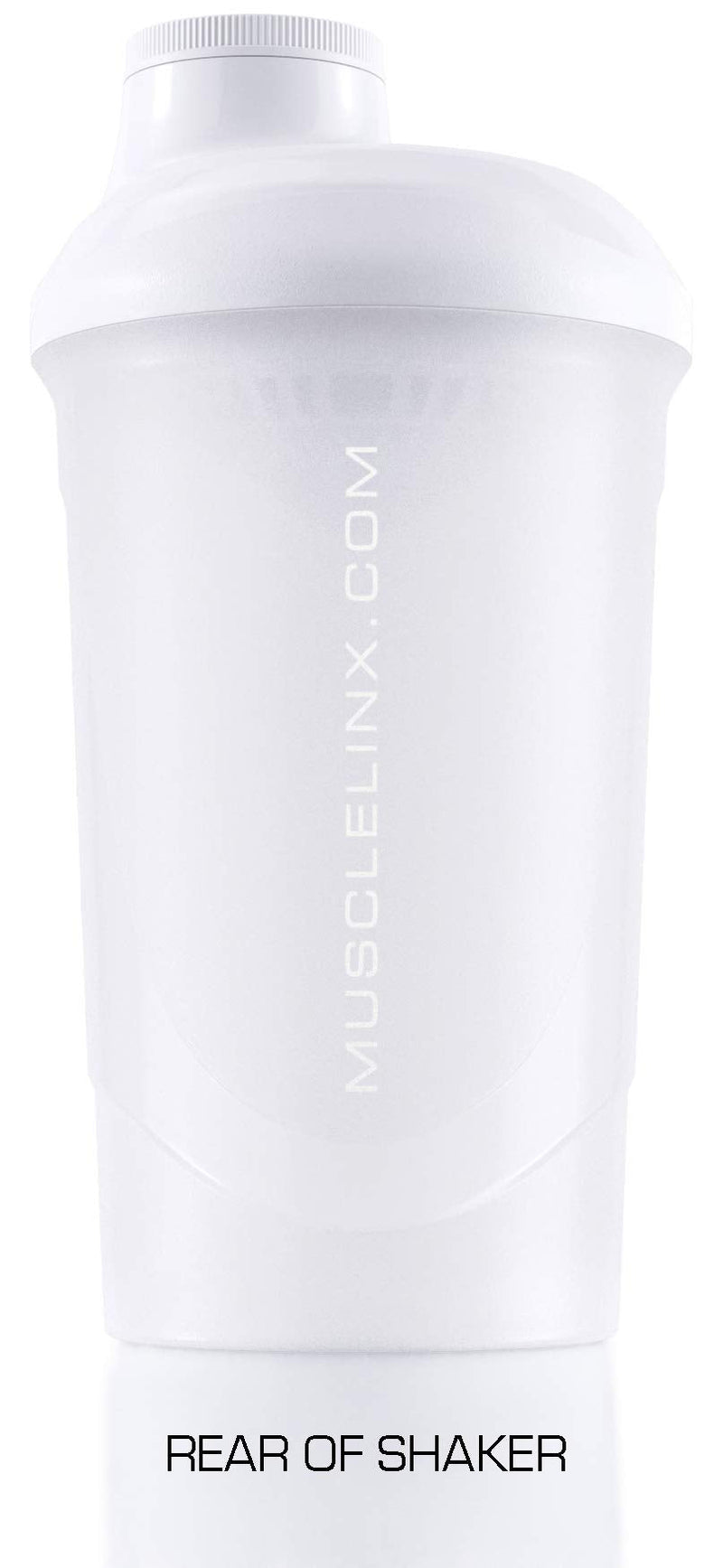 [Australia] - Protein Shaker Screw top 100% Leak Proof Drinks Bottle 600ml to 800ml by Musc (Transparent, White) White Transparent 