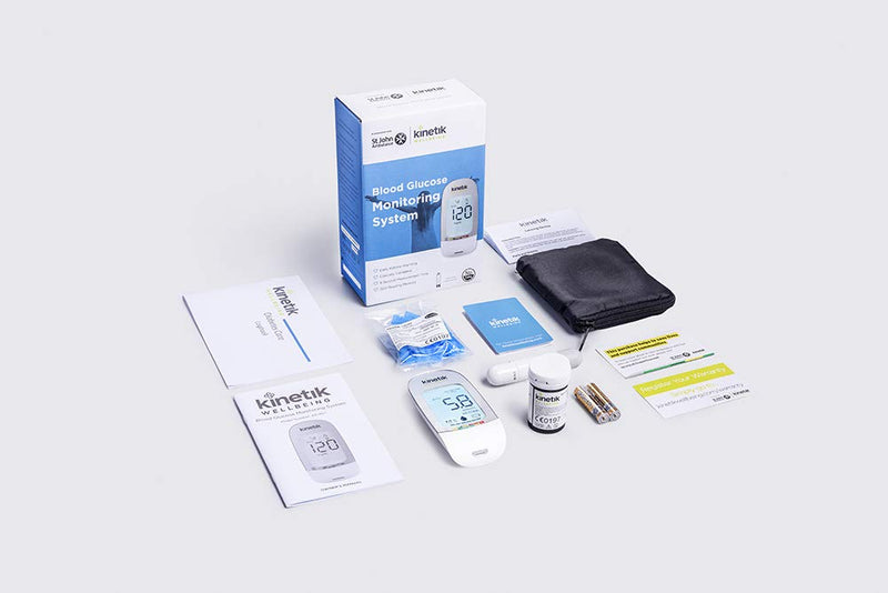 [Australia] - Kinetik Wellbeing Blood Glucose Monitoring System – Used by The NHS – in Association with St John Ambulance – Test Strips & Lancets Available on Prescription 