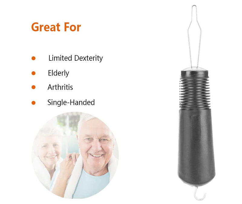 [Australia] - 2 Pack Button Hook and Zipper Pull Helper - Dressing Button Aid Assist Tool for Arthritis Disabled Elderly - 2 in 1 Dressing Aids Tool 
