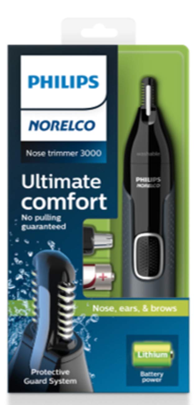 [Australia] - Philips Norelco Nosetrimmer 3000 For Nose, Ears and Eyebrows NT3600/42, Black 