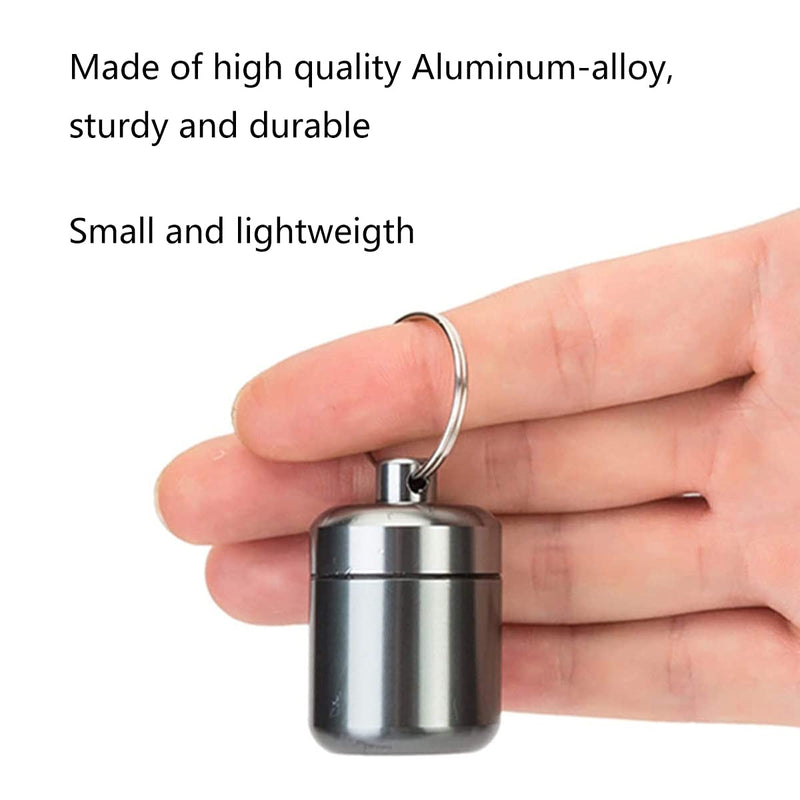 [Australia] - DARENYI Waterproof Pill Box Small Keyring Pill Holder Metal Pill Organisers Mini Portable Pill Box for Outdoor Travel Camping(4 Colour) 